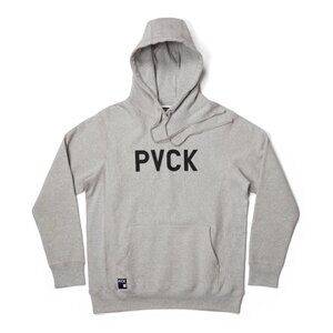 PVCK Pullover Hoodie Sweatshirt Size Large Long Sleeve Gray Sporty Active NEW